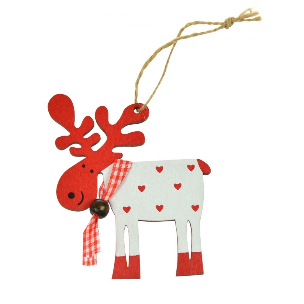 CHRISTMAS DECORATION WOODEN REINDEER WITH A SCARF ARPEX BD4772 ARPEX